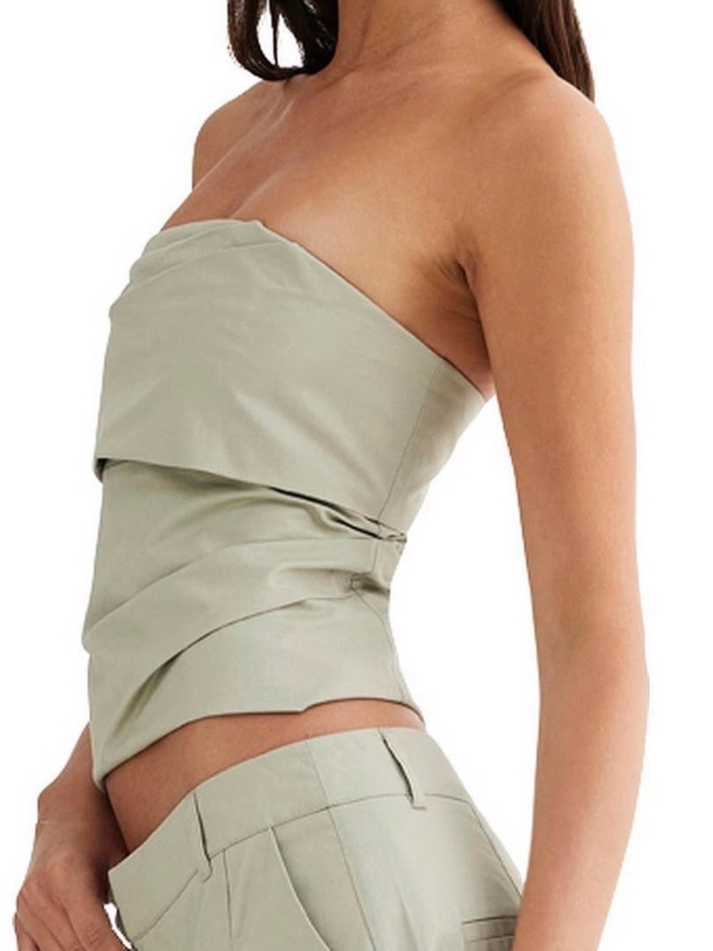 Zara Strapless Draped Crop Top